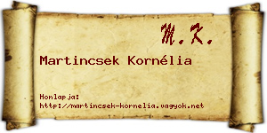 Martincsek Kornélia névjegykártya